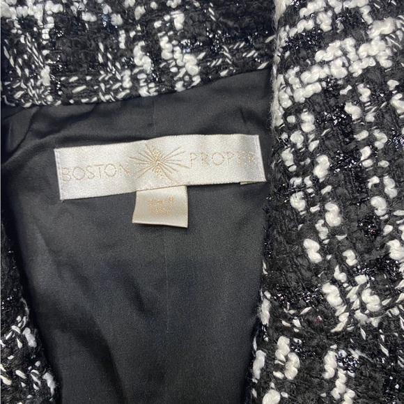 Boston Proper Black and White Plaid Blazer Vest - Picture 5 of 7